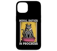 Funny Cat Royal Doveri In Progress Lettiera per gatti Custodia per iPhone 13