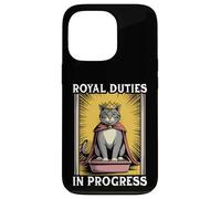 Funny Cat Royal Doveri In Progress Lettiera per gatti Custodia per iPhone 13 Pro