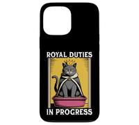 Funny Cat Royal Doveri In Progress Lettiera per gatti Custodia per iPhone 13 Pro Max