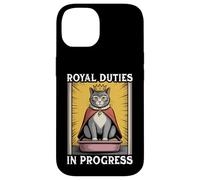 Funny Cat Royal Doveri In Progress Lettiera per gatti Custodia per iPhone 14