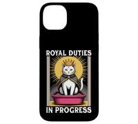 Funny Cat Royal Doveri In Progress Lettiera per gatti Custodia per iPhone 14 Plus