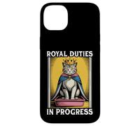 Funny Cat Royal Doveri In Progress Lettiera per gatti Custodia per iPhone 14 Plus