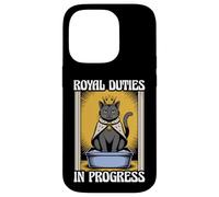 Funny Cat Royal Doveri In Progress Lettiera per gatti Custodia per iPhone 14 Pro