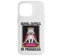 Funny Cat Royal Doveri In Progress Lettiera per gatti Custodia per iPhone 14 Pro Max