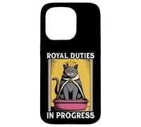 Funny Cat Royal Doveri In Progress Lettiera per gatti Custodia per iPhone 15 Pro