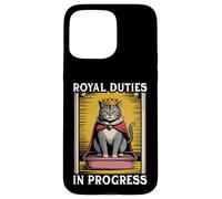 Funny Cat Royal Doveri In Progress Lettiera per gatti Custodia per iPhone 15 Pro Max