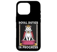 Funny Cat Royal Doveri In Progress Lettiera per gatti Custodia per iPhone 16 Pro