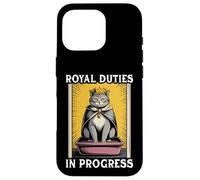 Funny Cat Royal Doveri In Progress Lettiera per gatti Custodia per iPhone 16 Pro