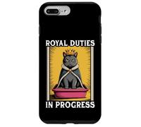 Funny Cat Royal Doveri In Progress Lettiera per gatti Custodia per iPhone 7 Plus/8 Plus