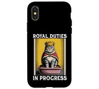 Funny Cat Royal Doveri In Progress Lettiera per gatti Custodia per iPhone X/XS
