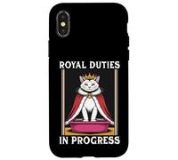 Funny Cat Royal Doveri In Progress Lettiera per gatti Custodia per iPhone X/XS