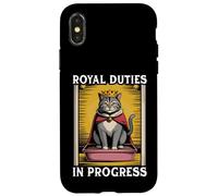 Funny Cat Royal Doveri In Progress Lettiera per gatti Custodia per iPhone X/XS