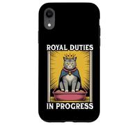 Funny Cat Royal Doveri In Progress Lettiera per gatti Custodia per iPhone XR