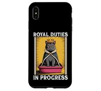 Funny Cat Royal Doveri In Progress Lettiera per gatti Custodia per iPhone XS Max