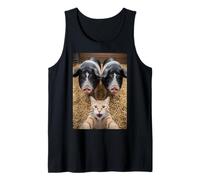 Funny Cat Selfie with Pigs Design - Cute Animal Pig Lovers Canotta