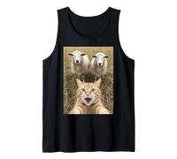Funny Cat Selfie with Sheep Cute Farm Animal Kids & Adults Canotta