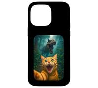 Funny Cat Selfie With T-rex Dinosaur Orange Cat Meme Custodia per iPhone 14 Pro Max