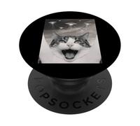 Funny Cat Selfie with UFOs - Alien Adventure Tee PopSockets PopGrip Adesivo