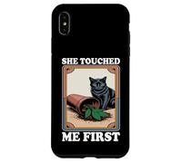 Funny Cat She Touched Me First Plant Cats Kitten Gat Lover Custodia per iPhone XS Max