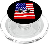 Funny Cat Soccer Ball Graphic 4 luglio USA Patriotic Cats PopSockets PopGrip per MagSafe