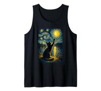 Funny Cat Starry Night Van Gogh Art Men Women Kids Canotta