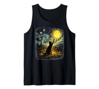 Funny Cat Starry Night Van Gogh Art Men Women Kids Canotta