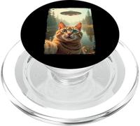 Funny Cat UFO Encounter Hilarious Cat Selfie Aliens PopSockets PopGrip per MagSafe
