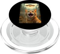 Funny Cat UFO Encounter Hilarious Cat Selfie Aliens PopSockets PopGrip per MagSafe