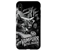 Funny Cat Vampurr Bites Again Halloween Vintage Graphic Custodia per iPhone XS Max
