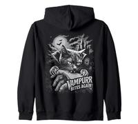 Funny Cat Vampurr Bites Again Halloween Vintage Graphic Felpa con Cappuccio