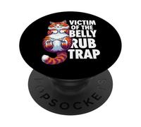 Funny Cat Victim Of The Belly Rub Trap Kitten Joke PopSockets PopGrip Adesivo