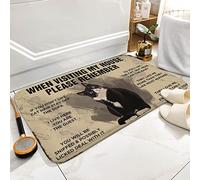 Funny Cat When Visiting My House Please Remember Tappeto Entrata Lavabile In Lavatrice Zerbino Asciugapassi Asciugatura Rapida Tappeti Da Bagno Per Corridoio Esterno Vasca 40X60 Cm