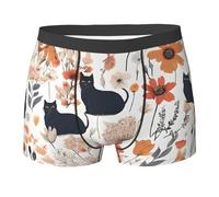 (Funny Cats Birds And Flowers) Boxer Uomo Mutande Comodi Uomo Pantaloncini Boxer Traspirante Intimo Maschile per L'Uso Quotidiano Uomini S