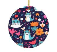 Funny Cats Birds And Flowers Ornamenti Natalizi Souvenirs Stampa Appendere Decorazioni Per Vacanze Commerciale Domestico