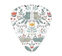 Funny Cats Birds And Flowers Plettri per chitarra - Accessori per chitarra - Plettri per chitarra acustica Chitarra elettrica Basso per uomo donna Chitarrista professionista musicisti e principianti