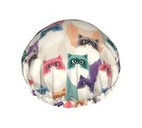Funny Cats Cute Cuffia Da Bagno Per Donna Impermeabile Cuffia Doccia Elastico Cuffie Capelli Per Spa Salone Hotel