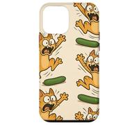 Funny Cats Jumping from Cucumbers Cartoon Pet Humor Custodia per iPhone 12 mini