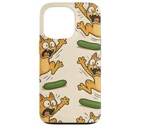 Funny Cats Jumping from Cucumbers Cartoon Pet Humor Custodia per iPhone 13 Pro