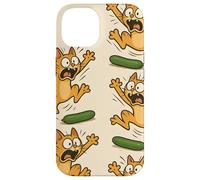 Funny Cats Jumping from Cucumbers Cartoon Pet Humor Custodia per iPhone 14