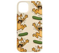 Funny Cats Jumping from Cucumbers Cartoon Pet Humor Custodia per iPhone 14 Plus