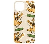 Funny Cats Jumping from Cucumbers Cartoon Pet Humor Custodia per iPhone 15 Plus