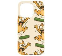 Funny Cats Jumping from Cucumbers Cartoon Pet Humor Custodia per iPhone 15 Pro