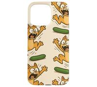 Funny Cats Jumping from Cucumbers Cartoon Pet Humor Custodia per iPhone 15 Pro Max