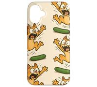 Funny Cats Jumping from Cucumbers Cartoon Pet Humor Custodia per iPhone 16 Plus