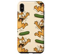 Funny Cats Jumping from Cucumbers Cartoon Pet Humor Custodia per iPhone XS Max
