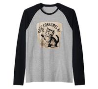 Funny Cats Rage Mi consuma Gattino Maglia con Maniche Raglan