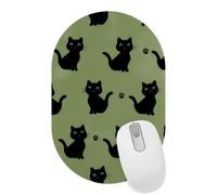 Funny Cats Tappetino per mouse per scrivania, tappetino per mouse da gioco con base antiscivolo con bordi cuciti, tappetino ovale per tastiera e mouse, 28 x 18 cm