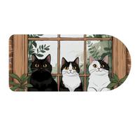 Funny Cats Tappetino per mouse per scrivania, tappetino per mouse da gioco con base antiscivolo con bordi cuciti, tappetino da scrivania per tastiera e mouse, 74 x 35 cm