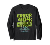 Funny Caution Errore 404 Funny Gym Jokes Pesi Non trovati Maglia a Manica