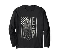 Funny Caw Crow Meme Black Bird Humor Citazione USA Flag Maglia a Manica